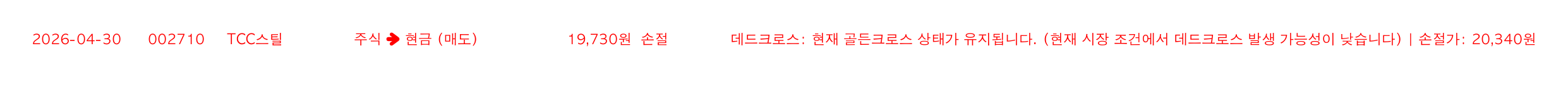 포지션 변화 알림