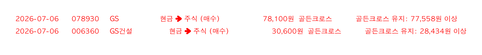 포지션 변화 알림